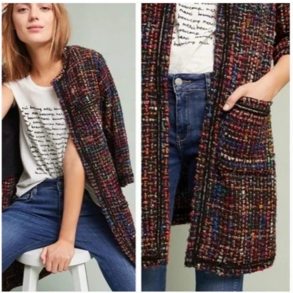 Multicolor Tweed Coat